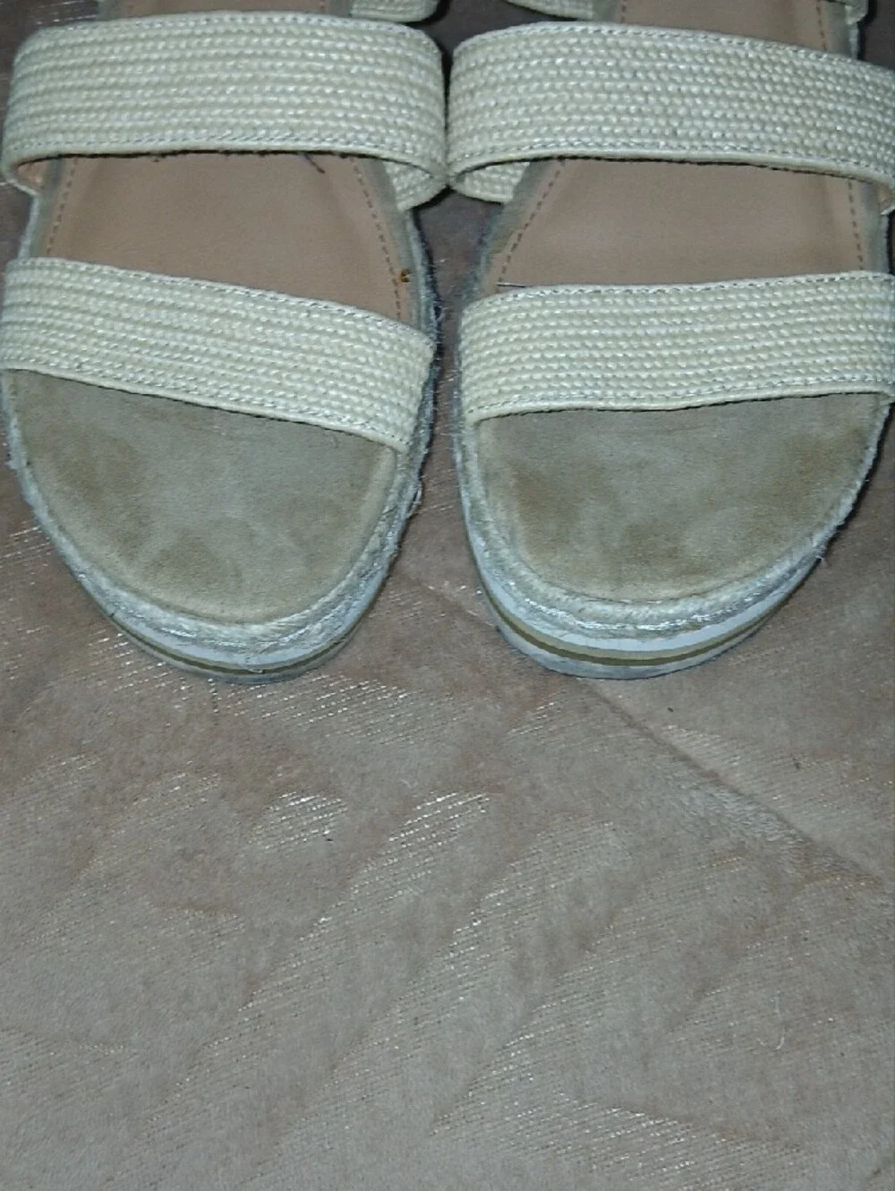 Womens Universal Thread Beige Woven Slide Platform Sandals Sz: 8.5